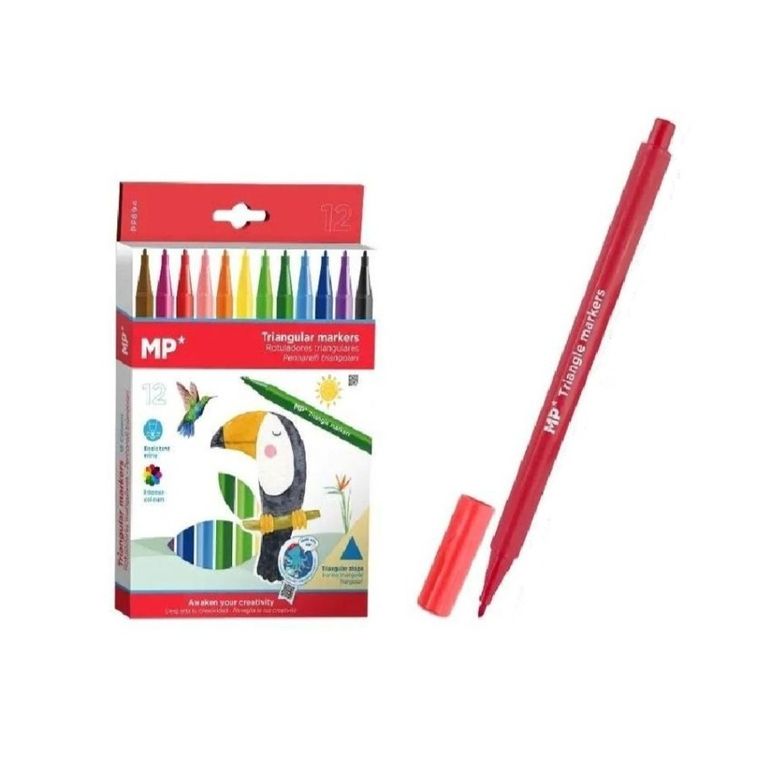 MP Main Paper, flamastry trójkątne, 12 kolorów