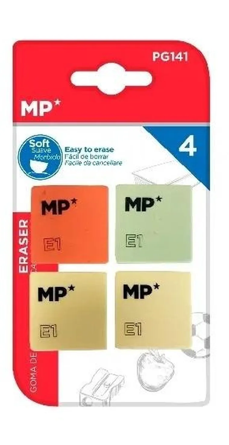 MP Main Paper, gumka do ścierania, super miękka, 4 szt.