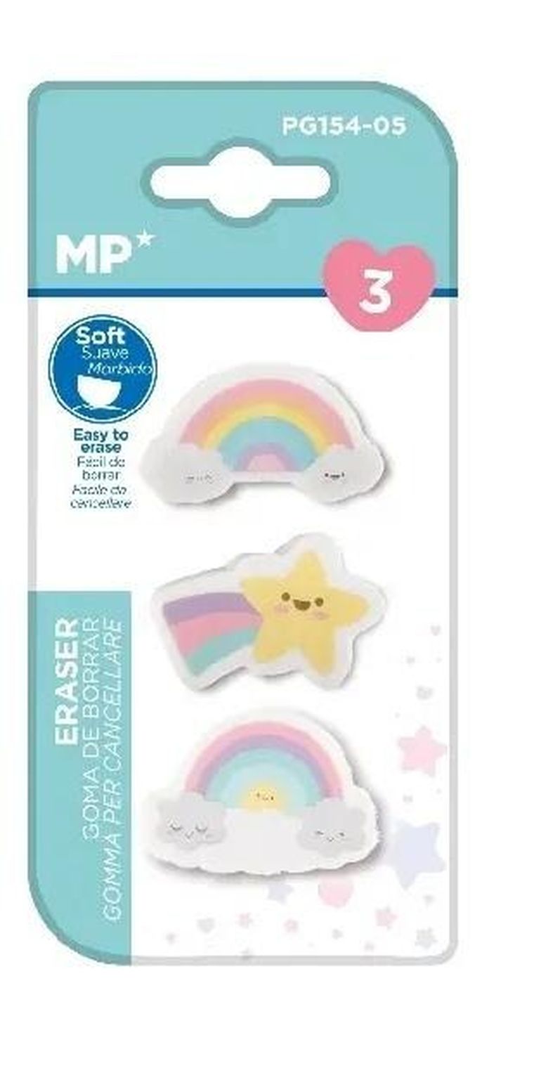 MP Main Paper, gumka do ścierania, Tęcza, 3 szt.