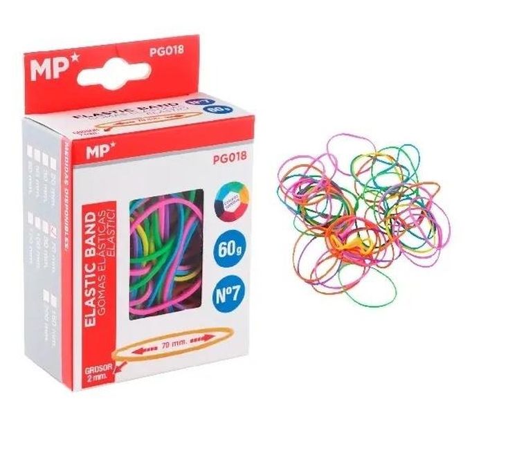 MP Main Paper, gumki recepturki, kolorowe, fluorestencyjne, 70-2 mm, 60g