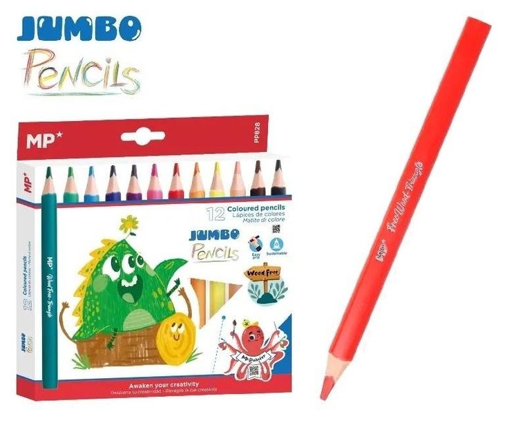 MP Main Paper, Jumbo, kredki ołówkowe, 12 kolorów