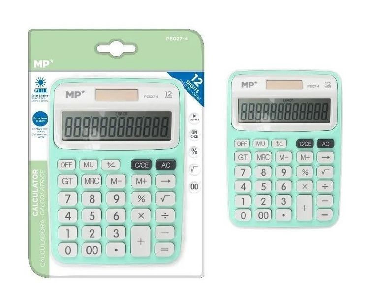 MP Main Paper, kalkulator solarny, seledynowy