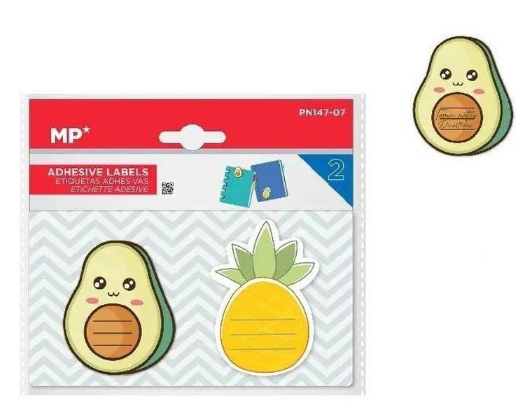 MP Main Paper, karteczki samoprzylepne, awokado, ananas, 2-25 szt.