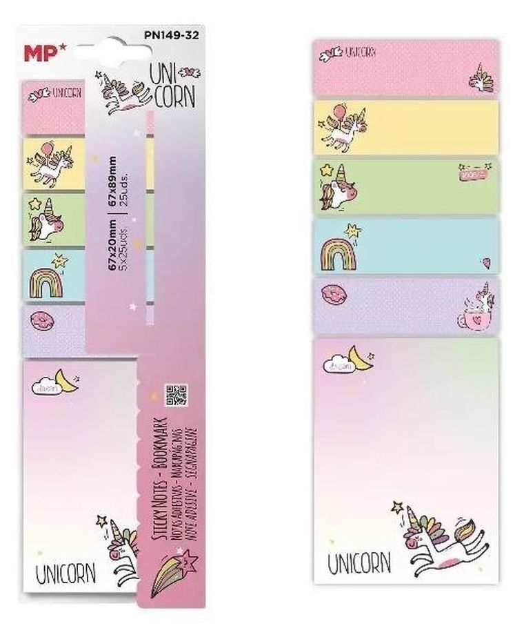 MP Main Paper, karteczki samoprzylepne, jednorożce, 6-25 szt.