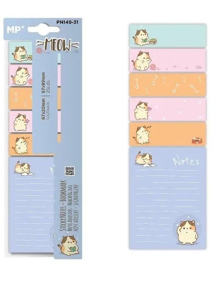 MP Main Paper, karteczki samoprzylepne, kotki, 6-25 szt.