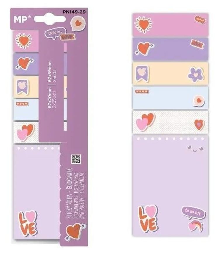 MP Main Paper, karteczki samoprzylepne, love, 6-25 szt.