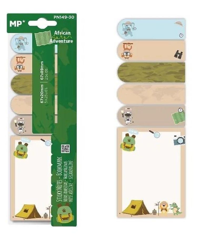 MP Main Paper, karteczki samoprzylepne, safari, 6-25 szt.