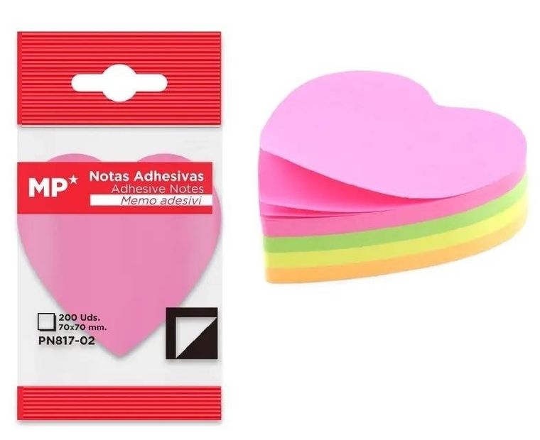 MP Main Paper, karteczki samoprzylepne, Serduszko, 70-70 mm, 200 szt.