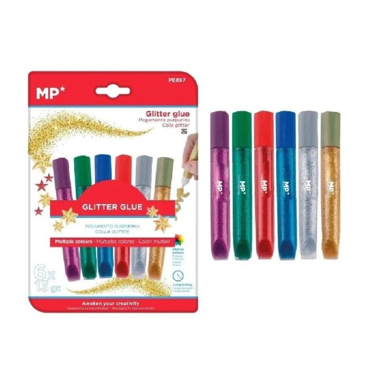 MP Main Paper, klej brokatowy w płynie, 6 kolorów