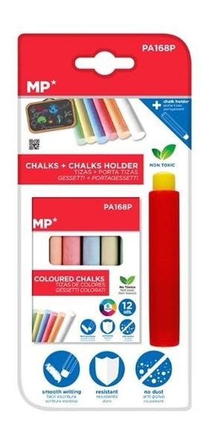 Mp Main Paper, kreda kolorowa z uchwytem, 12 kolorów