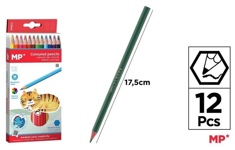 Mp Main Paper, kredki ołówkowe, 12 kolorów