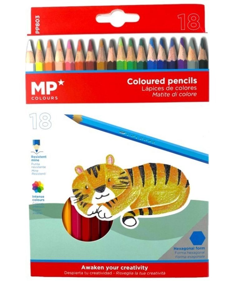 MP Main Paper, kredki ołówkowe, 18 kolorów