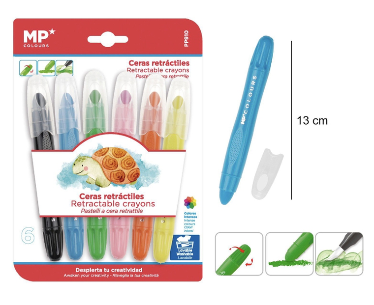 MP Main Paper, kredki świecowe, wykręcane, 6 kolorów
