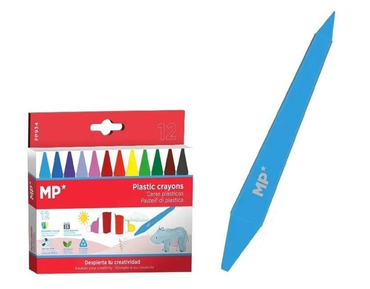 MP Main Paper, kredki woskowe, dwustronne, 12 kolorów