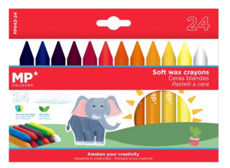 MP Main Paper, kredki woskowe, miękkie, 24 kolory