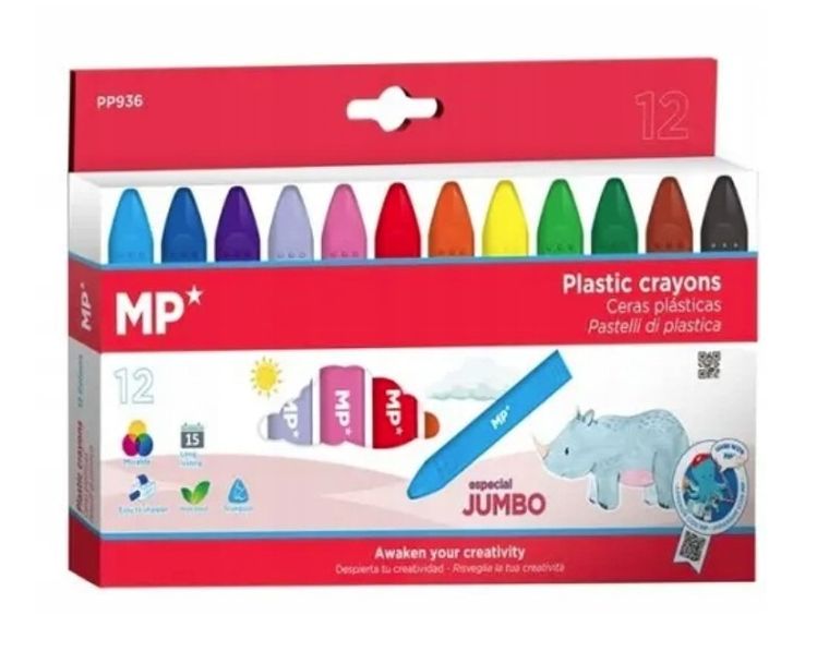 MP Main Paper, kredki woskowe, trójkątne, 12 kolorów