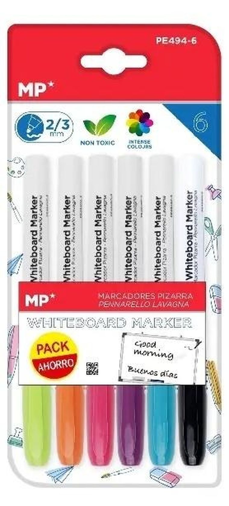 MP Main Paper, marker do tablic, 2 mm, 3 mm, 6 kolorów, 6 szt.
