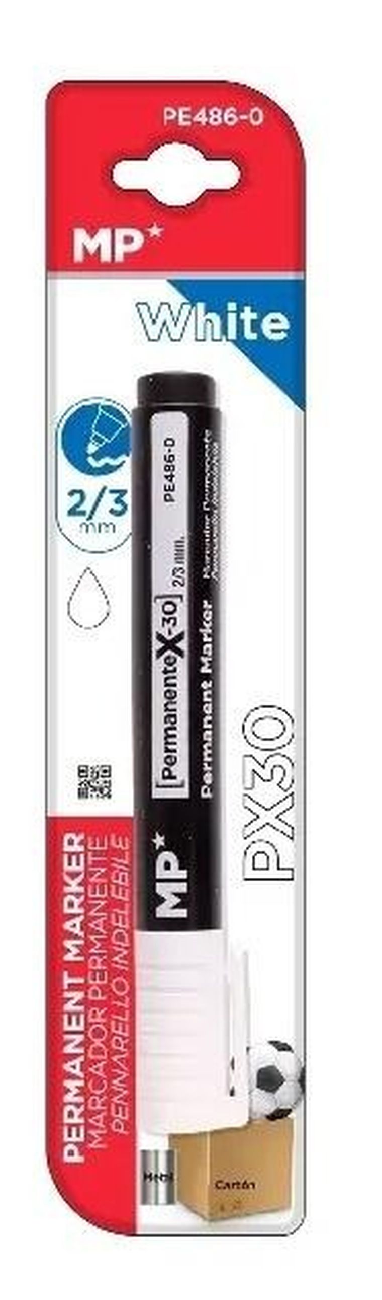 MP Main Paper, marker permanentny, biały, 2 mm, 3 mm