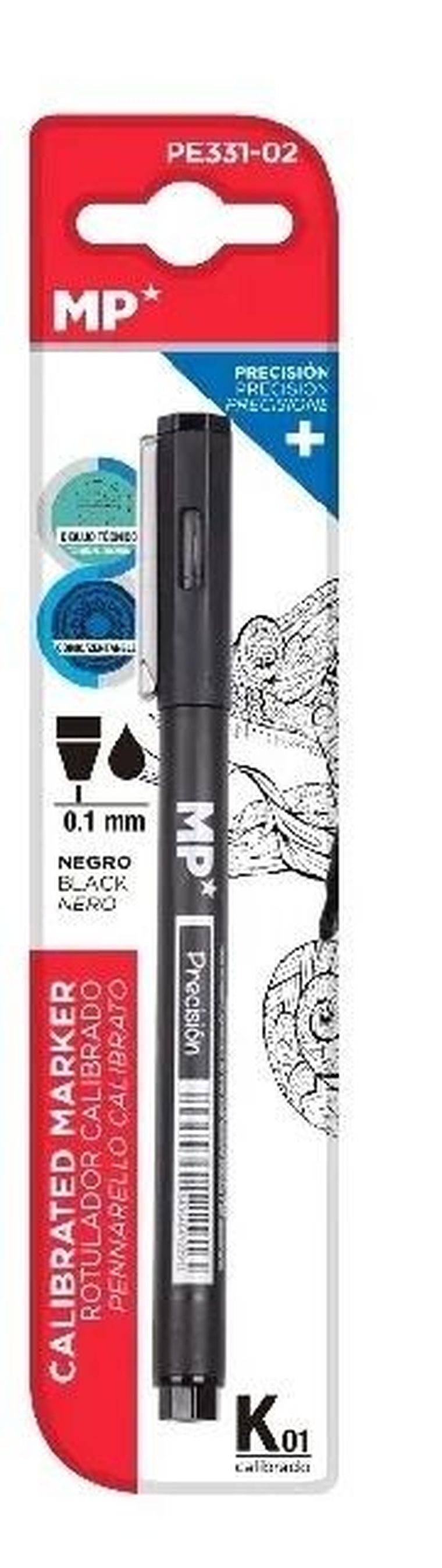 MP Main Paper, marker precyzyjny, kaligraficzny, czarny, 0,1 mm