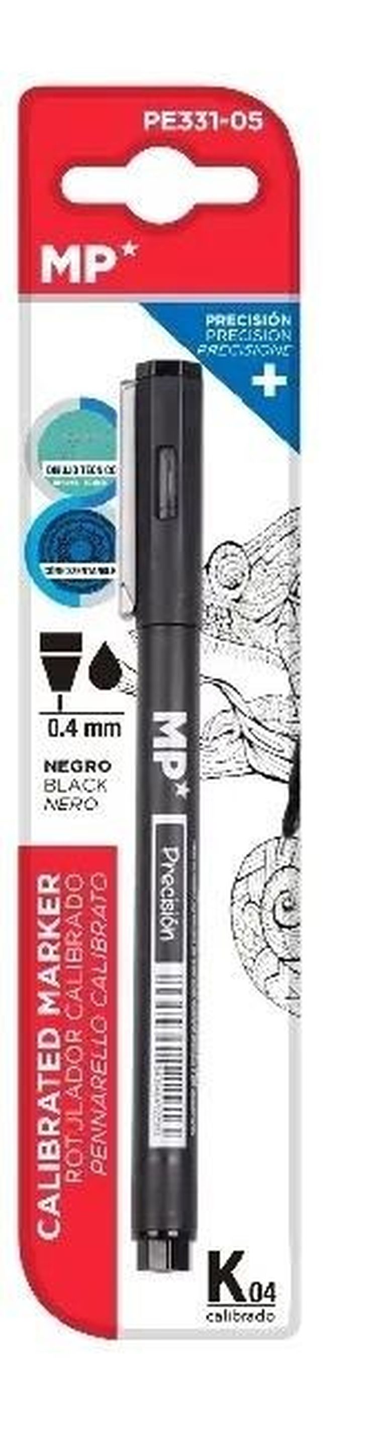 MP Main Paper, marker precyzyjny, kaligraficzny, czarny, 0,4 mm