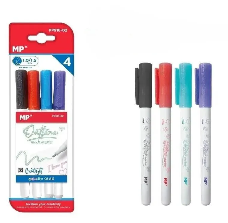 MP Main Paper, markery z podwójną linią, 4 kolory