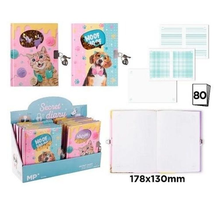 MP Main Paper, notes z kłódką, kotki, 1 szt.