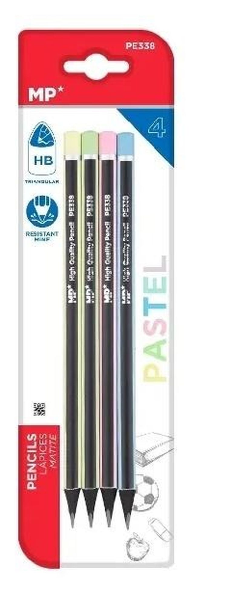 MP Main Paper, ołówek HB, pastel, 4 szt.