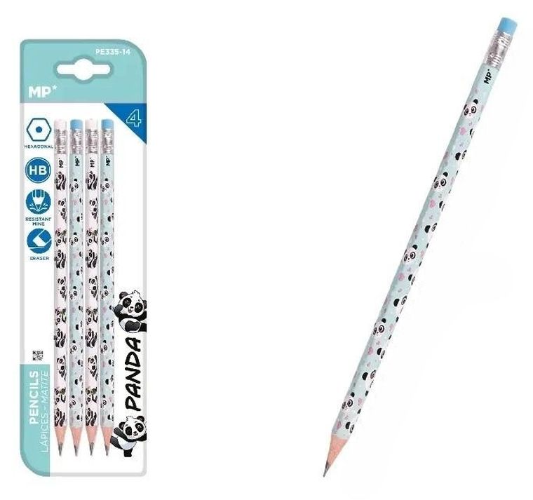 MP Main Paper, ołówek z gumką HB, Panda, 4 szt.