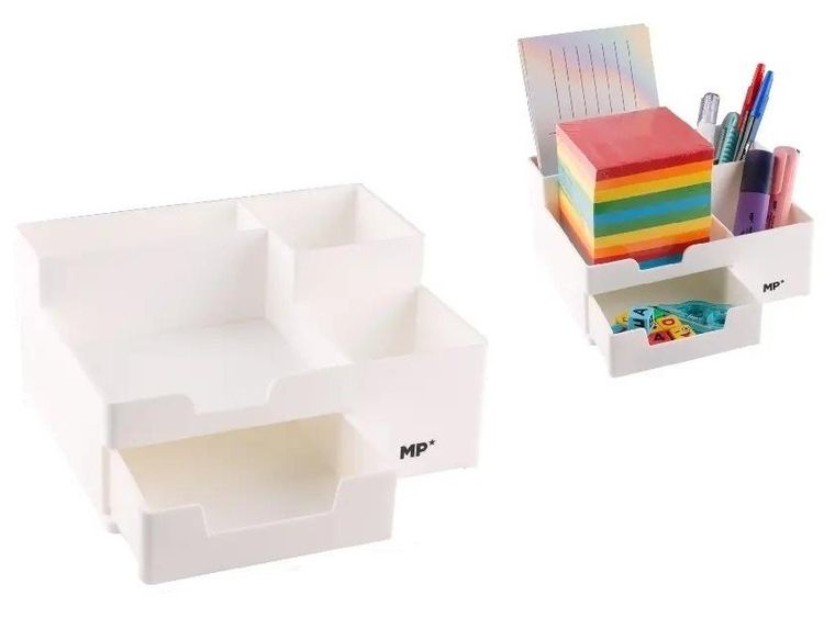 MP Main Paper, organizer na biurko z szufladką, biały