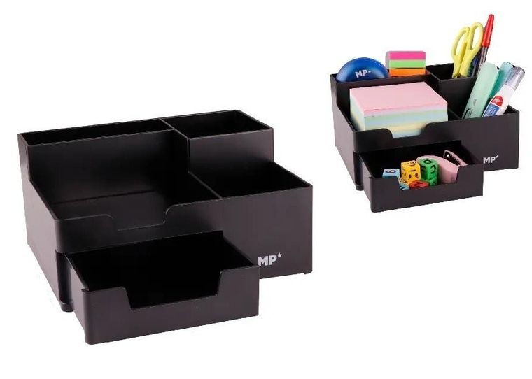 MP Main Paper, organizer na biurko z szufladką, czarny
