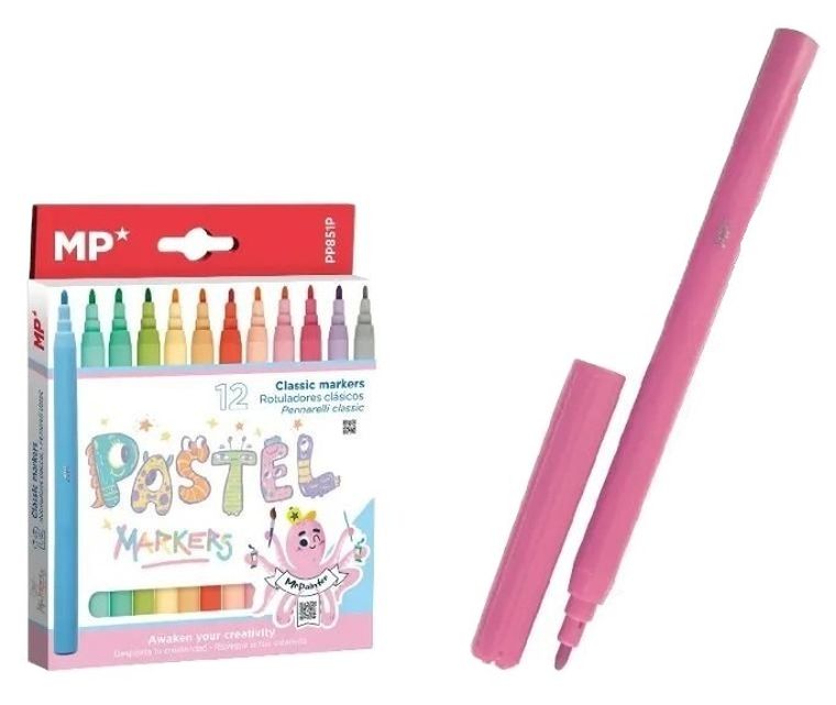 MP Main Paper, Pastel, flamastry, 12 kolorów