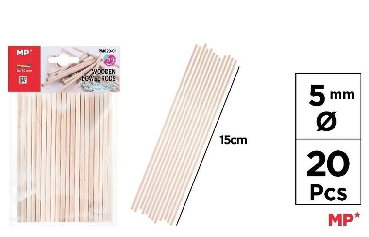 MP Main Paper, patyczki drewniane, 5 mm, 20 szt.