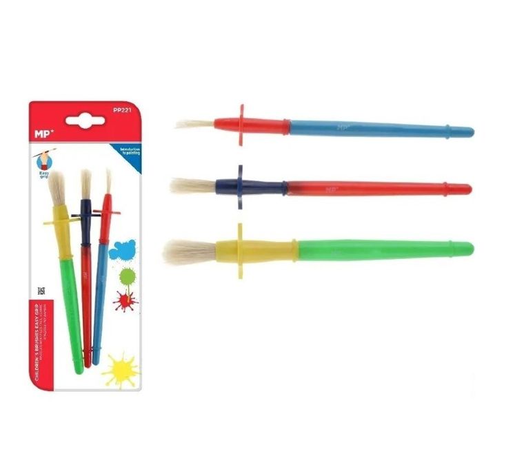 MP Main Paper, pędzle dla dzieci z uchwytem easy grip, 3 szt.