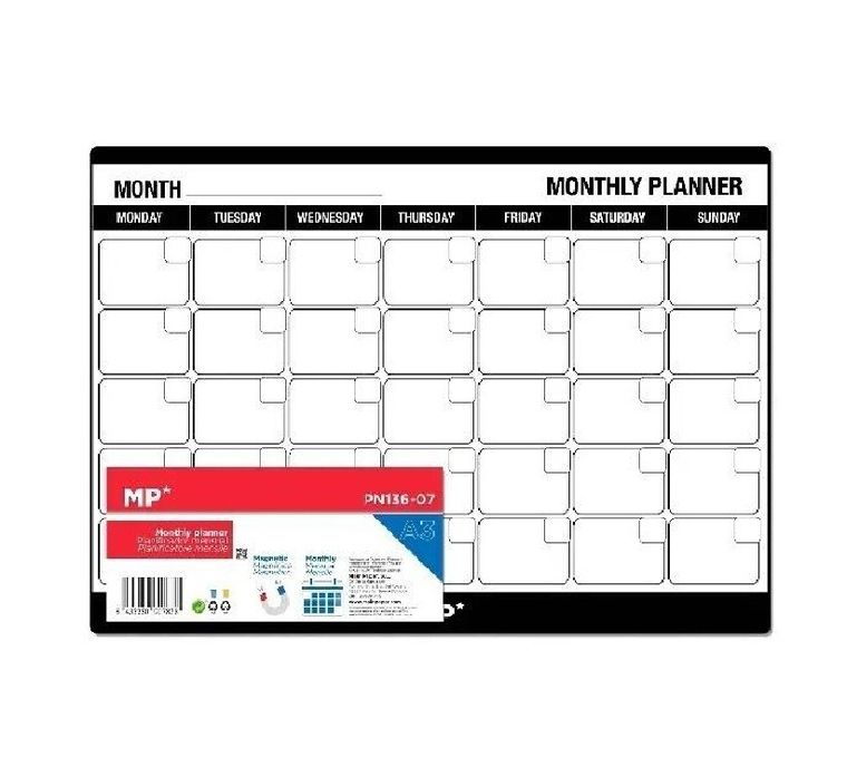MP Main Paper, planer miesięczny, magnetyczny, A3