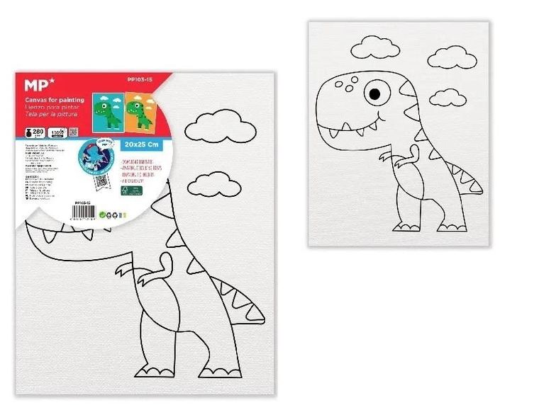MP Main Paper, płótno do malowania, dinozaur, 20-25 cm