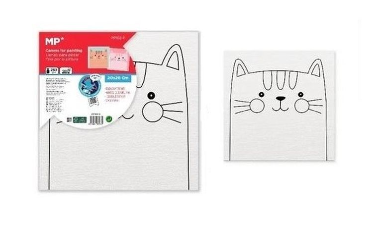 MP Main Paper, płótno do malowania, kotek, 20-20 cm