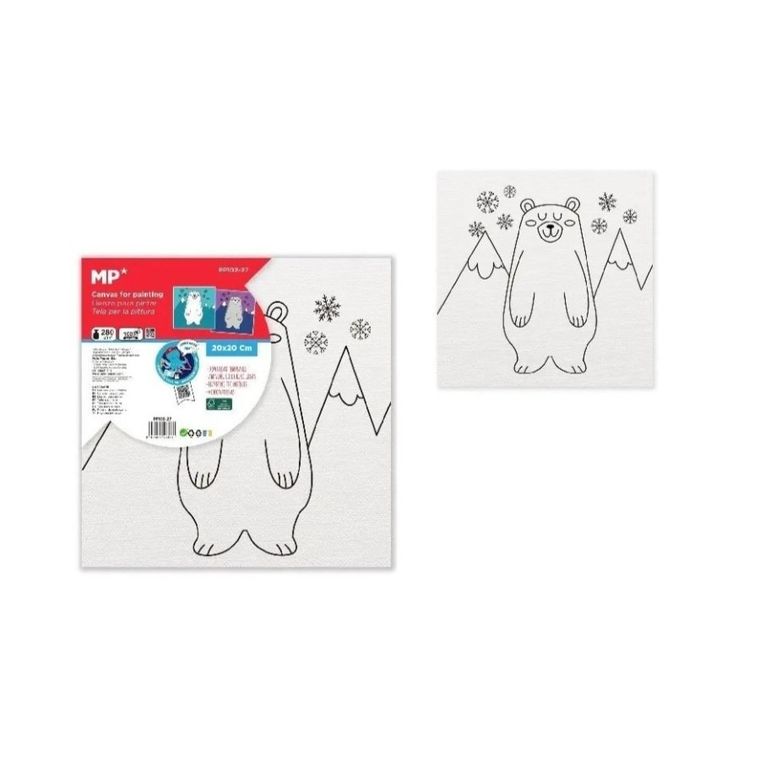 MP Main Paper, płótno do malowania, niedźwiedź, 20-20 cm