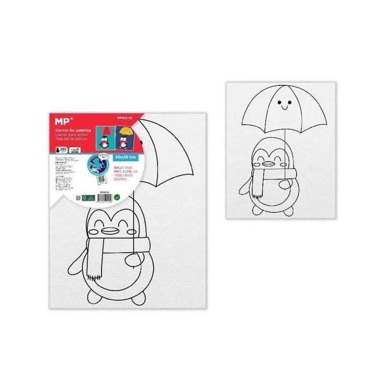 MP Main Paper, płótno do malowania, pingwin z parasolem, 20-25 cm