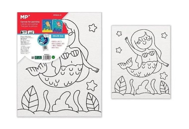 MP Main Paper, płótno do malowania, syrena, 20-25 cm