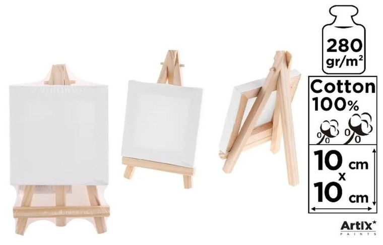 MP Main Paper, podobrazie mini + sztaluga, 10-10 cm, 280g/m2