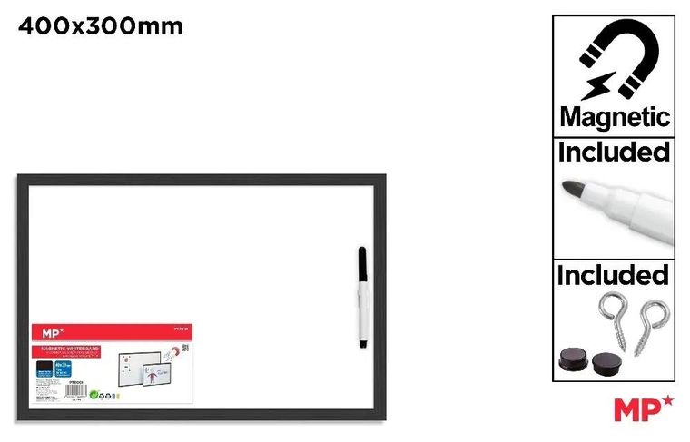 MP Main Paper, tablica magnetyczna z markerem, biała, 30-40 cm