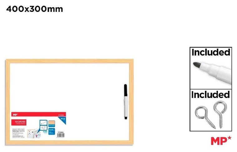 MP Main Paper, tablica suchościeralna, biała, 40-30 cm