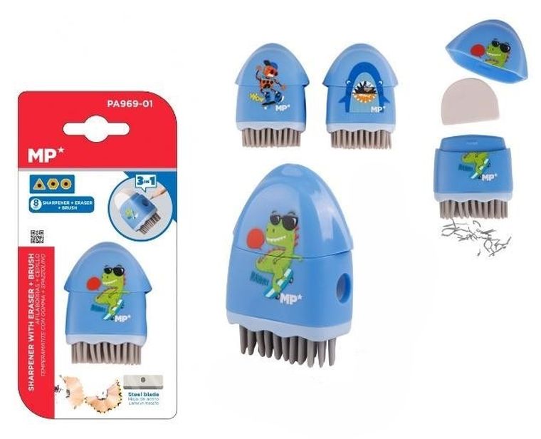 MP Main Paper, temperówka z gumką, dinozaur