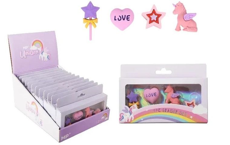 MP Main Paper, Unicorn, gumki do ścierania, 4 szt.