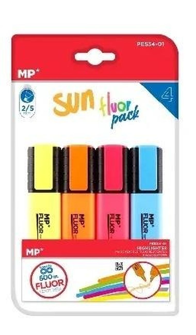 MP Main Paper, zakreślacz fluorescencyjny, 4 szt.
