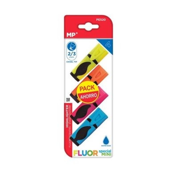 Mp Main Paper, zakreślacz fluorescencyjny mini, 4 kolory