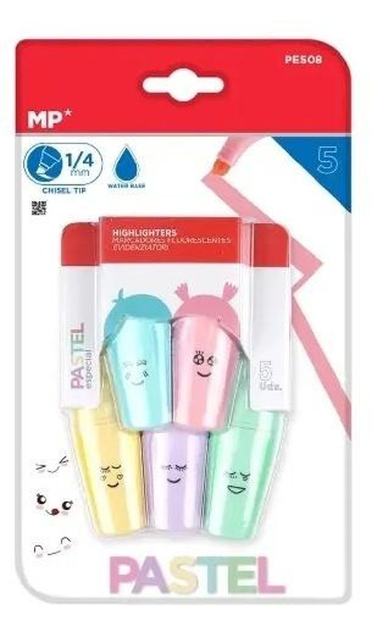 MP Main Paper, zakreślacz, pastelowy, 1-4 mm, 5 szt.