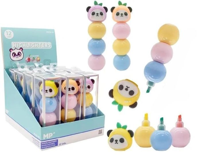 MP Main Paper, zakreślacz w kulce, Panda, 3 kolory, 1 szt.