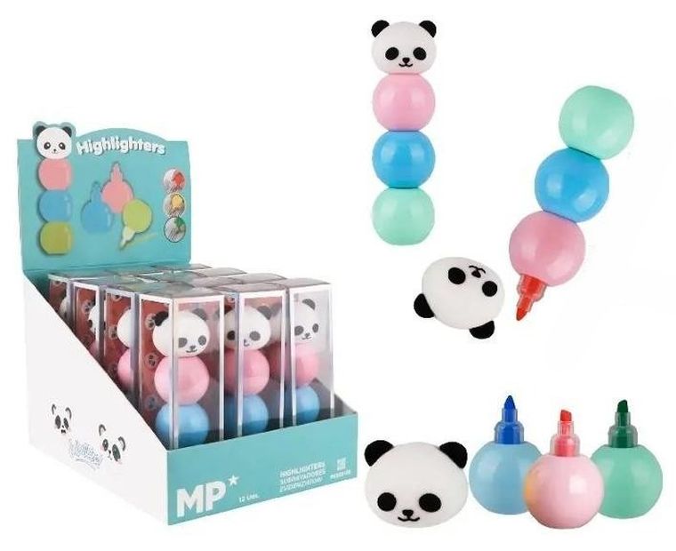 MP Main Paper, zakreślacz w kulce, Panda, 3 kolory, 1 szt.