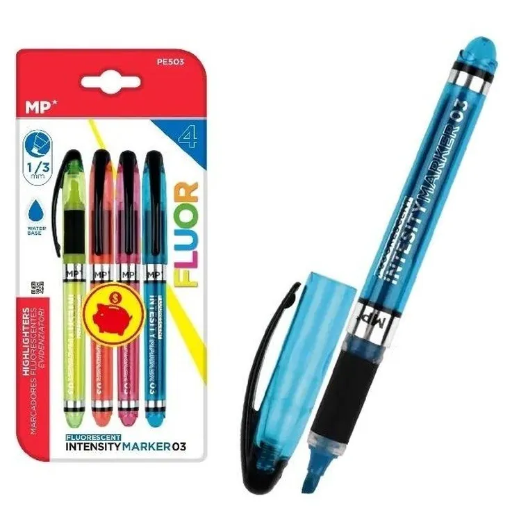 MP Main Paper, zakreślacze fluorescencyjne, 1,0-3,0 mm, 4 szt.